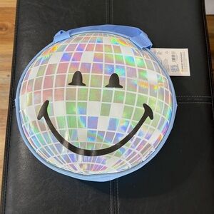 NEW Yoobi SmileyWorld Round Blue Disco Ball Lunch Tote